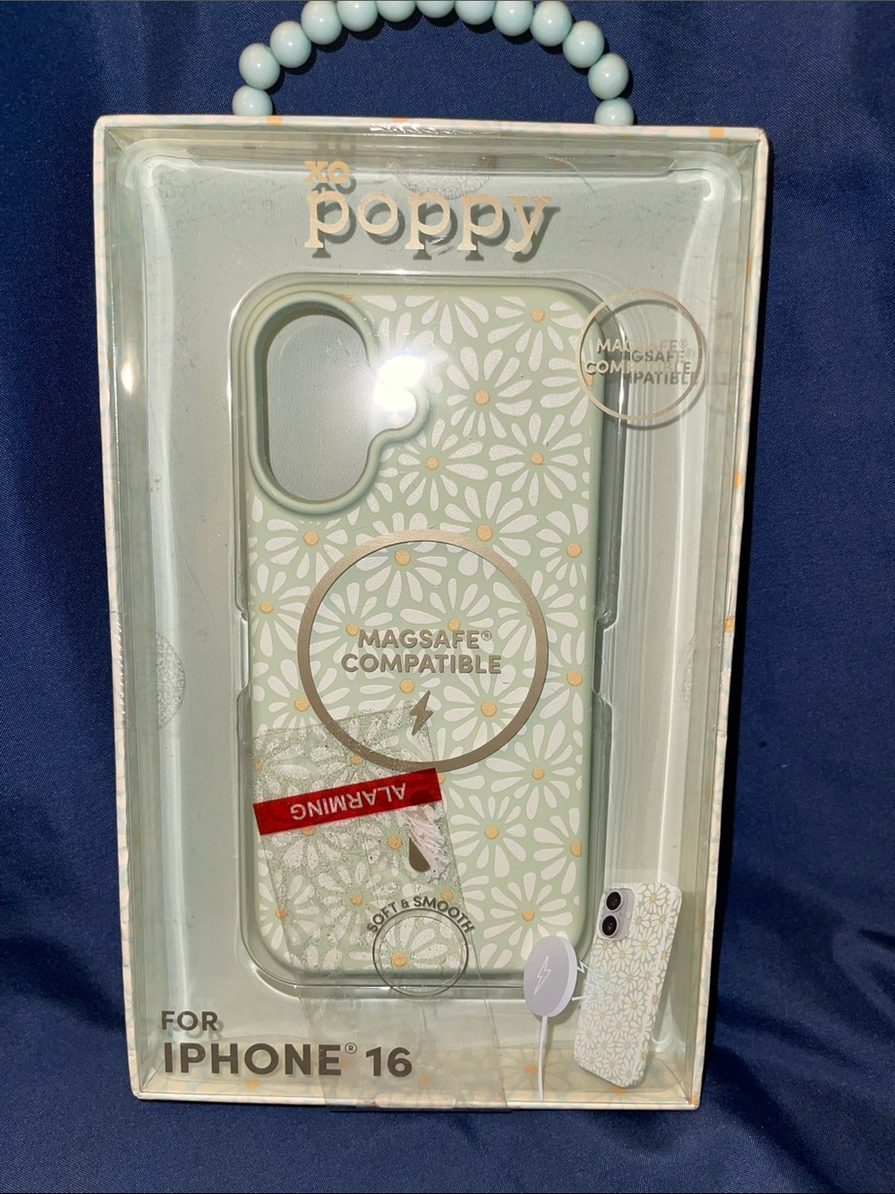 XO Poppy Mint Floral MagSafe Case for iPhone 16